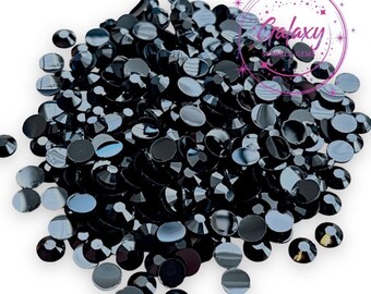 1,500ct Black Jelly Resin Rhinestones Non Hotfix Flatback 2MM, 3MM, 4MM, 5MM, 6MM Ships from USA Perfect for Tumblers