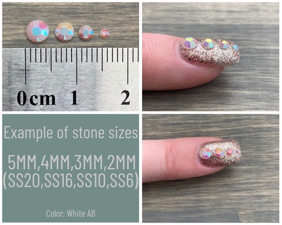 1mm-6mm Non Hotfix Crystal Glass Rhinestones Flatback Nail Art Gems Glitter  Deco