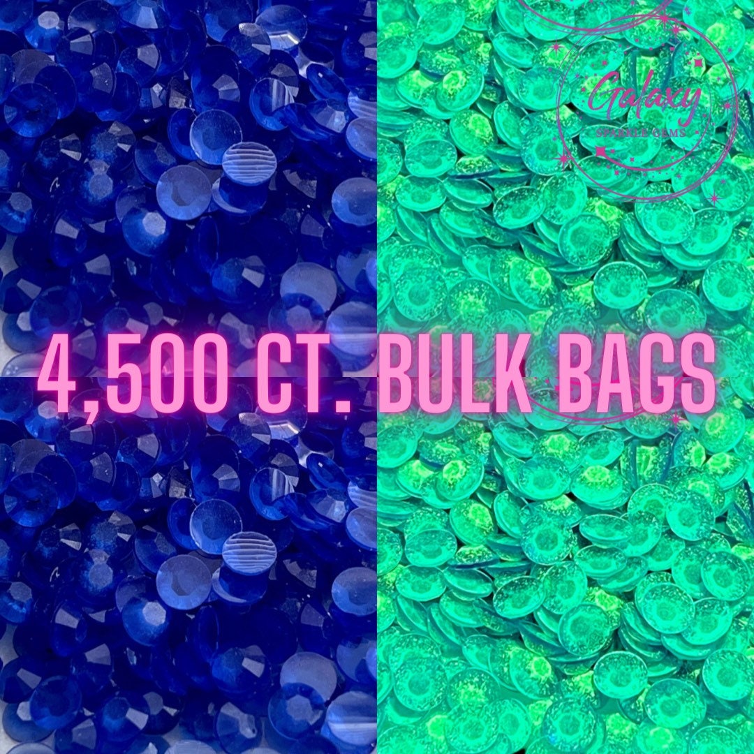 4,500ct OPAQUE Green Jelly Resin Rhinestones Bulk Wholesale Non