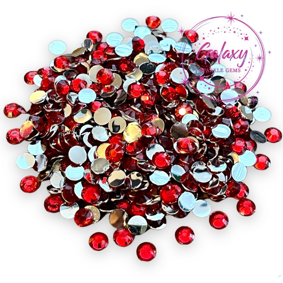 1,500ct Fire AB on Jet Black Base Jelly Resin Rhinestones Non Hotfix  Flatback 2MM, 3MM, 4MM, 5MM, Ships From USA Perfect for Tumblers 