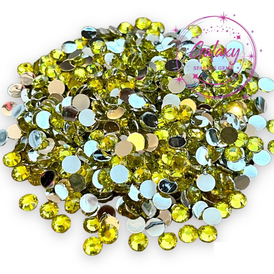Citrine Yellow Rhinestones Glass Non Hot Fix / Glue on Gems / Crystals for  Tumblers / Flat Back / Crystals for Bedazzling