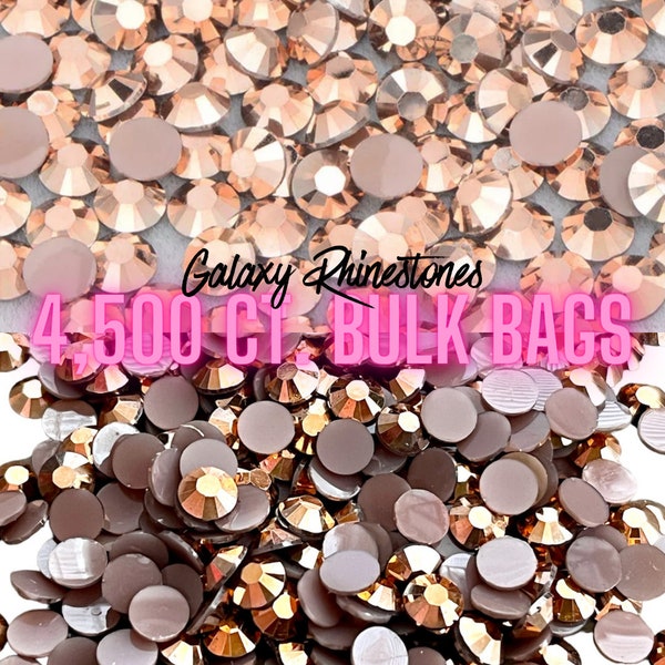 4,500ct Bulk Wholesale Copper Resin Rhinestones Non Hotfix Flatback 2MM, 3MM, 4MM, 5MM, Ships from USA