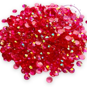 3000ct Raspberry AB Rhinestones: 2-5mm Flatback Crystals