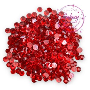 1,500ct. Red Clear 2MM, 3MM, 4MM, 5MM, 6MM Rhinestones, Non-hotfix ...