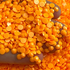 1500ct Orange Opaque Resin Rhinestones: Flatback Tumbler Supplies (3MM, 4MM, 5MM)