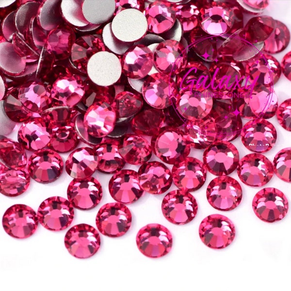 1,440ct GLASS Rhinestones Rose B Non Hotfix Flatback 2MM, 3MM, 4MM, 5MM, Ships from USA Perfect for Tumblers, Nails, Etc