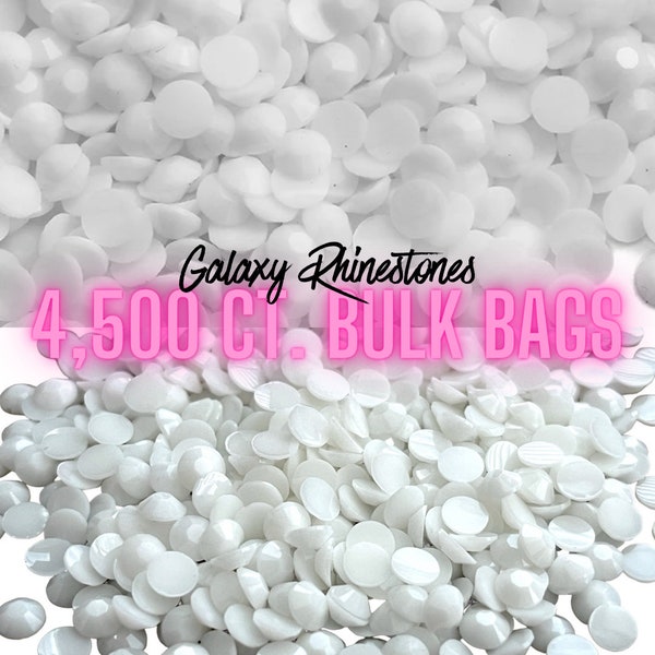 4,500ct Bulk Wholesale Snow White Jelly Resin Rhinestones Non Hotfix Flatback 2MM, 3MM, 4MM, 5MM, Ships from USA