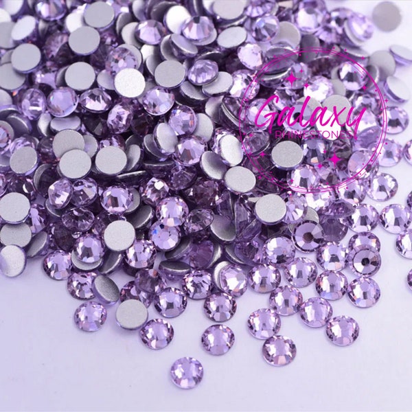 1,440ct GLASS Rhinestones Light Violet Non Hotfix Flatback 2MM, 3MM, 4MM, 5MM, Ships from USA Perfect for Tumblers, Nails, Etc