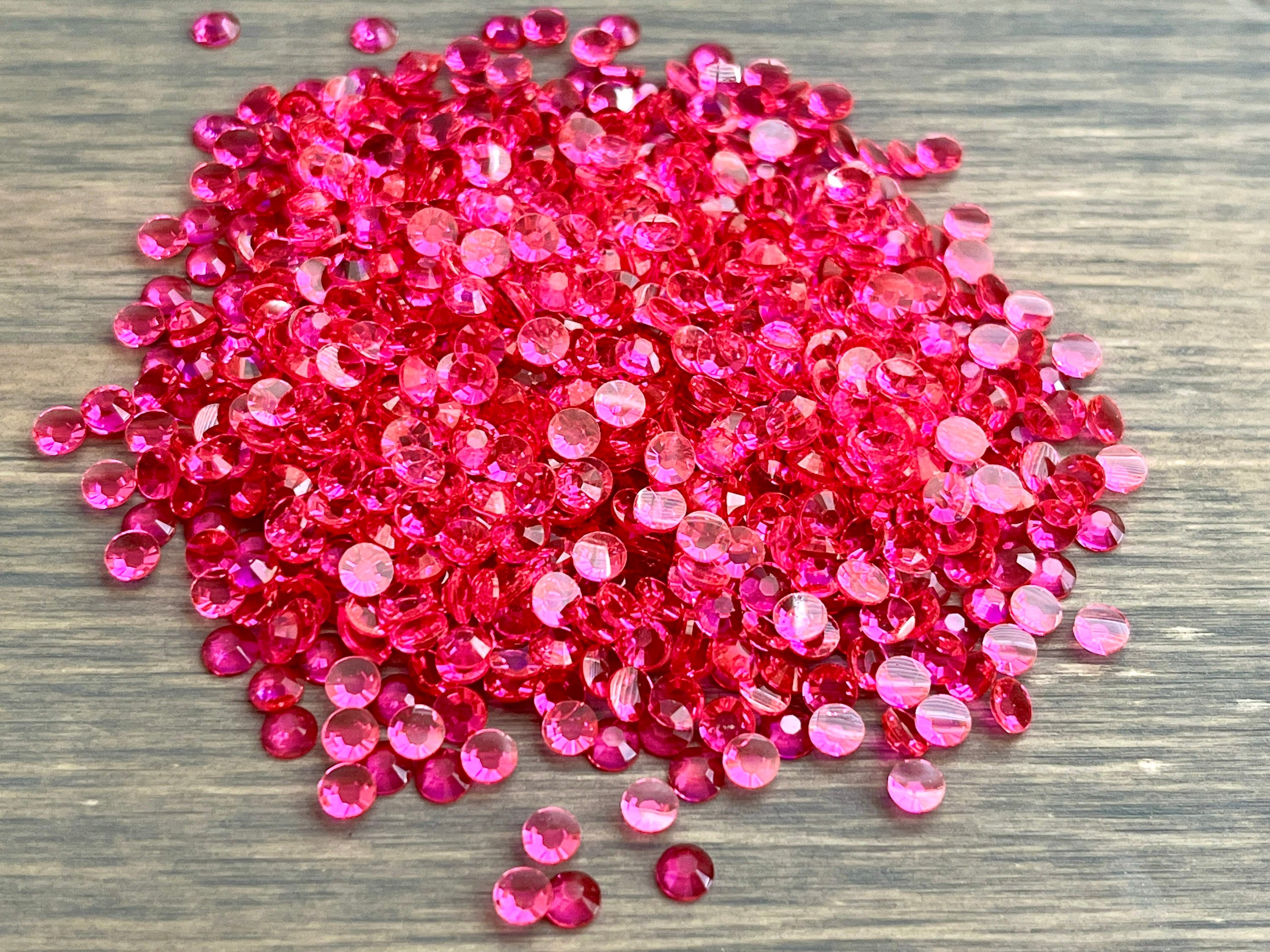 1500 Pink Red Clear Rhinestone Gems Craft Supply Mixed Sizes Valentine's  Day