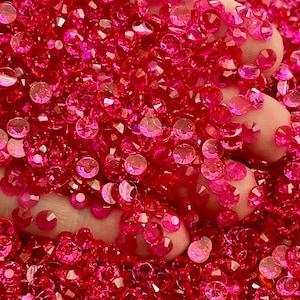 CLEARANCE 3,000ct Hot Pink Clear Transparent Resin Rhinestones Non Hotfix Flatback 2MM, 3MM, 4MM, 5MM, 6MM Ships from USA