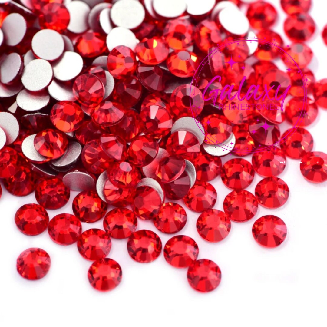 1,440ct GLASS Rhinestones Light Siam Red Non Hotfix Flatback 2MM, 3MM ...