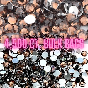 4,500ct Bulk Wholesale Coffee Resin Rhinestones Non Hotfix Flatback 2MM, 3MM, 4MM, 5MM, Ships from USA