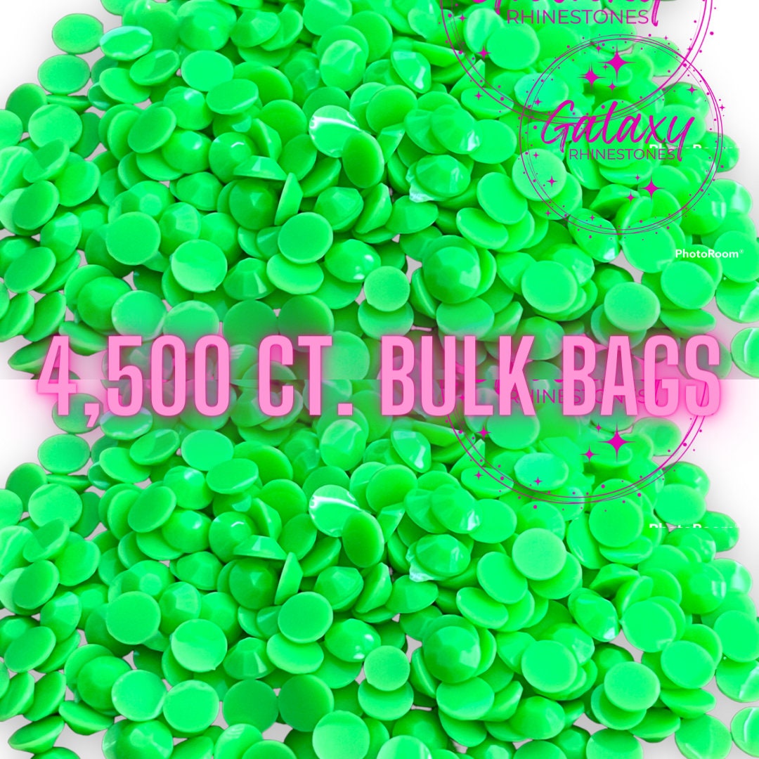 4,500ct OPAQUE Green Jelly Resin Rhinestones Bulk Wholesale Non