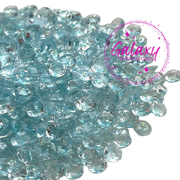 1,500ct STARRY SKY Light Blue Glitter Transparent Rhinestones with Clear Back Non Hotfix Flatback Rhinestones 3MM, 4MM, 5MM, Ships from USA