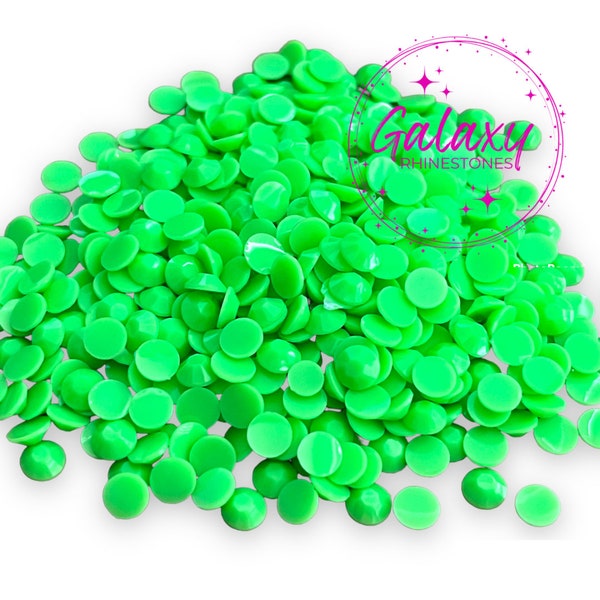 1,500ct OPAQUE Green Jelly Resin Rhinestones Non Hotfix Non AB Coated Flatback 3MM, 4MM, 5MM, Ships from USA Perfect for Tumblers