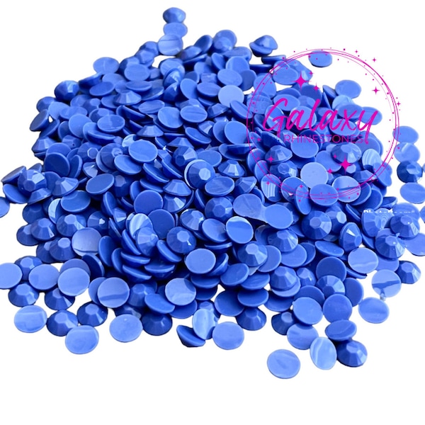 1,500ct OPAQUE Dark Blue Jelly Resin Rhinestones Non Hotfix Non AB Coated Flatback 3MM, 4MM, 5MM, Ships from USA Perfect for Tumblers