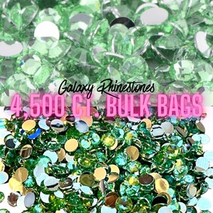 4,500ct Bulk Wholesale Peridot Resin Rhinestones Non Hotfix Flatback 2MM, 3MM, 4MM, 5MM, Ships from USA