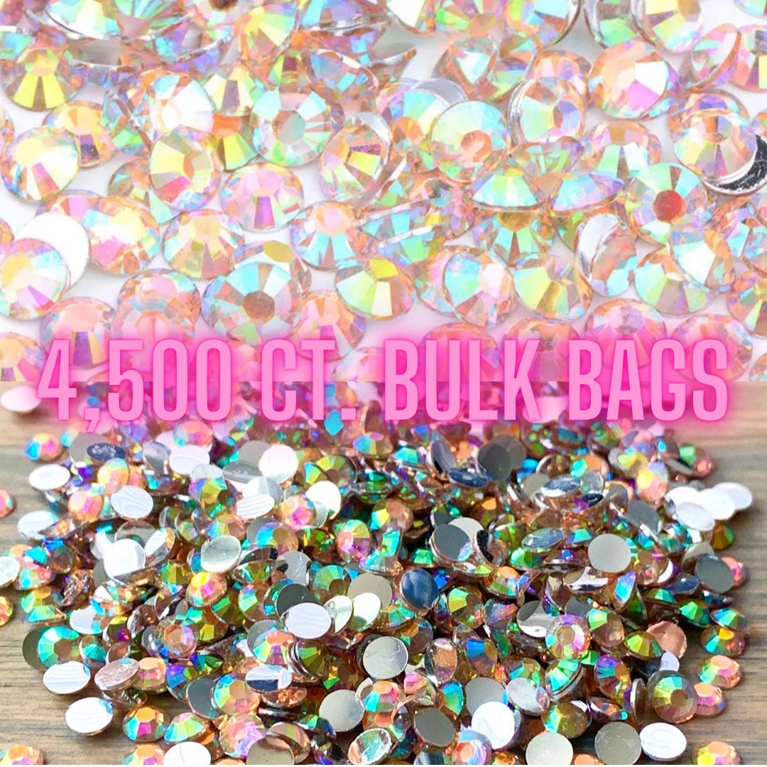 1,500ct Sweet Peach AB Rhinestones With Silver Back Non Hotfix Flatback  Rhinestones 2MM, 3MM, 4MM, 5MM, Ships From USA Perfect for Tumblers 