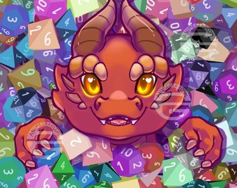 Dice Hoard Dragon 11x17” art print