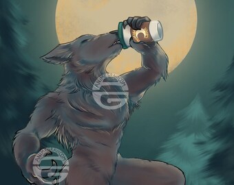 Night Shifter Werewolf Coffee 11x17” art print