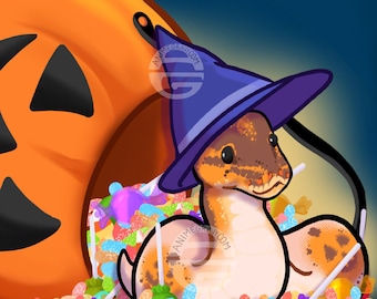 Ball Python snake Halloween Haul 5X7” art print
