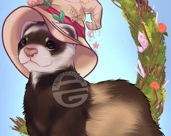 Ferret witch 11x17" art print