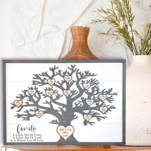 Mother's Day Custom Family Tree Sign, anniversary for Mom, 50th 40th 30th 20th, gift for grandma, wooden family tree, For Dad, Wife, Husband