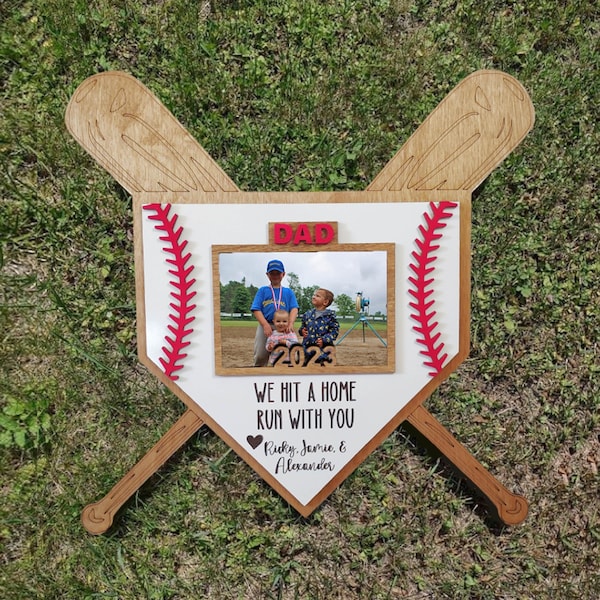Personalized Baseball Bat Sign, Fathers Day gift for dad, from kids, baseball sign for mom, bonus dad birthday, from son, wife, daughter