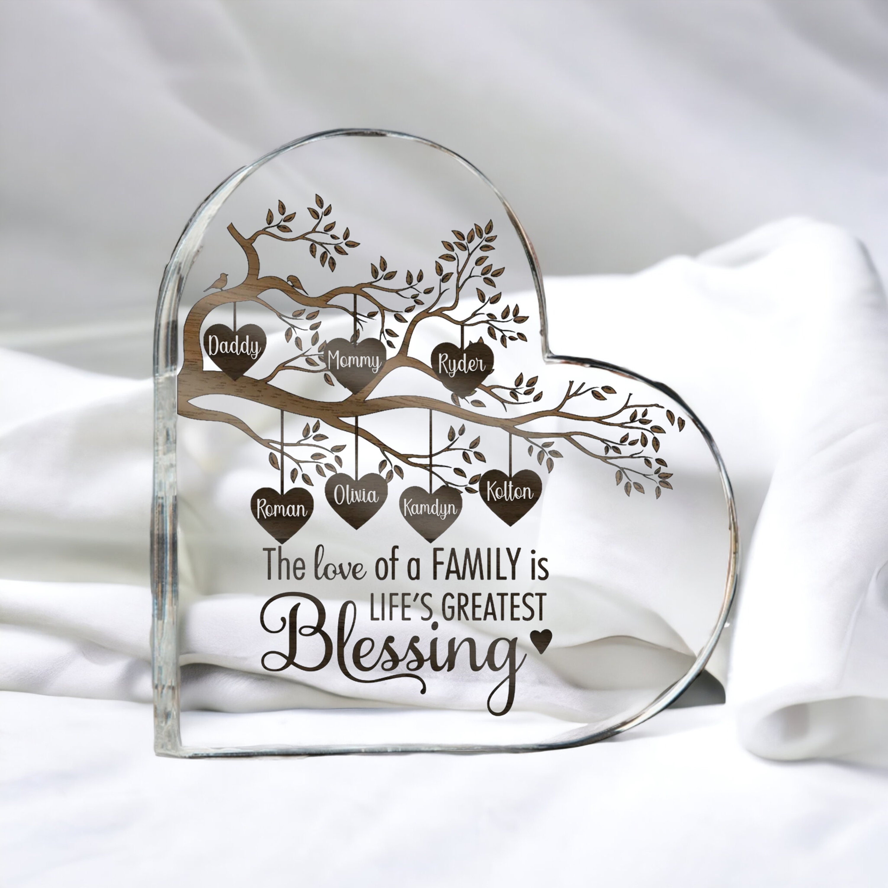 Acrylic Plaque, Heart-shaped, Gifts For Parents For Dad And Mom