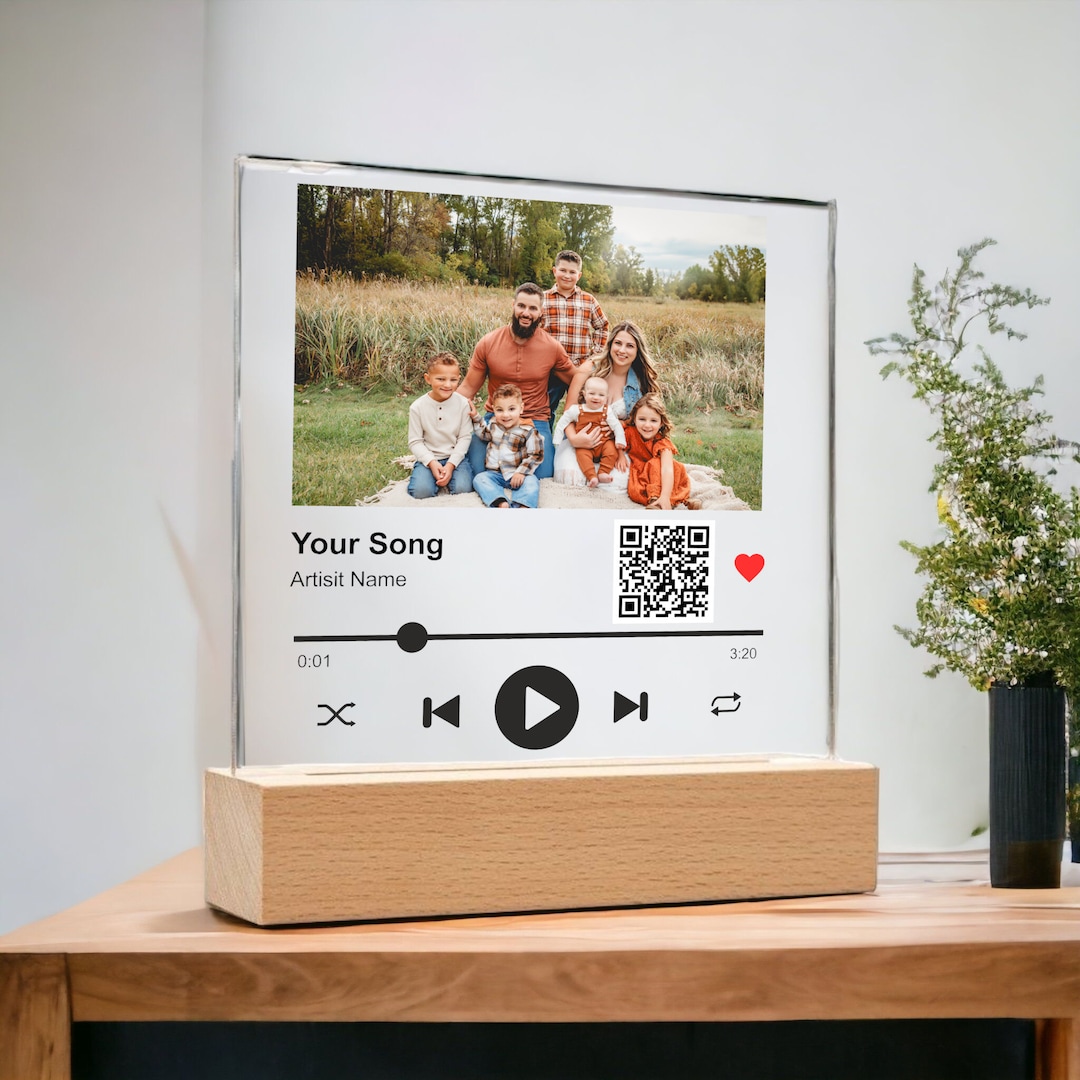 Custom Acrylic Music Plaque With Song QR Code, Personalized Song