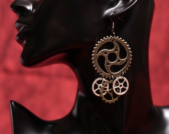 Steampunk style Gear Earrings for Women