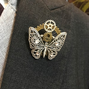 Lapel Pins Handmade/ Unique Butterfly Design Lapel Pin - Brooch/ Gift for Him/ Men's Gifts/ Lapel Pins Men/ Men's Jewelry Wedding Accessory