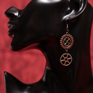 Steampunk Gear Earrings, Steampunk Earrings, Gear Earrings, Handmade Earrings, Steampunk Jewelry, Industrial Jewelry,
