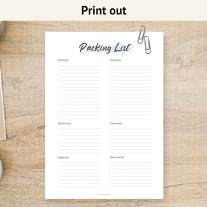 Editable Packing List | PDF | Printable | Goodnotes | Instant Download - Etsy