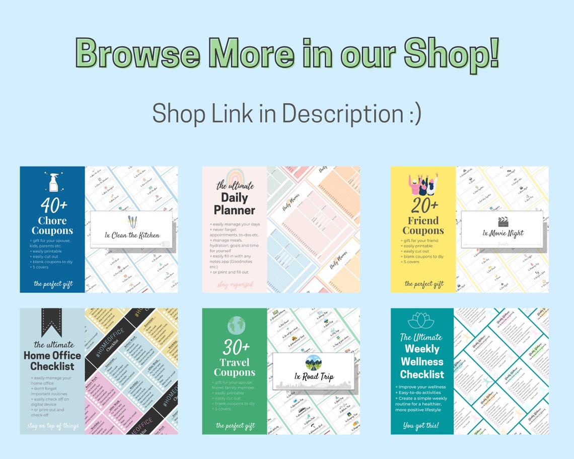 40 Printable Chore Coupons Great Mother #39 s Day Gift for Etsy 40 Printable Chore Coupons Great Mother #39 s Day Gift for Etsy