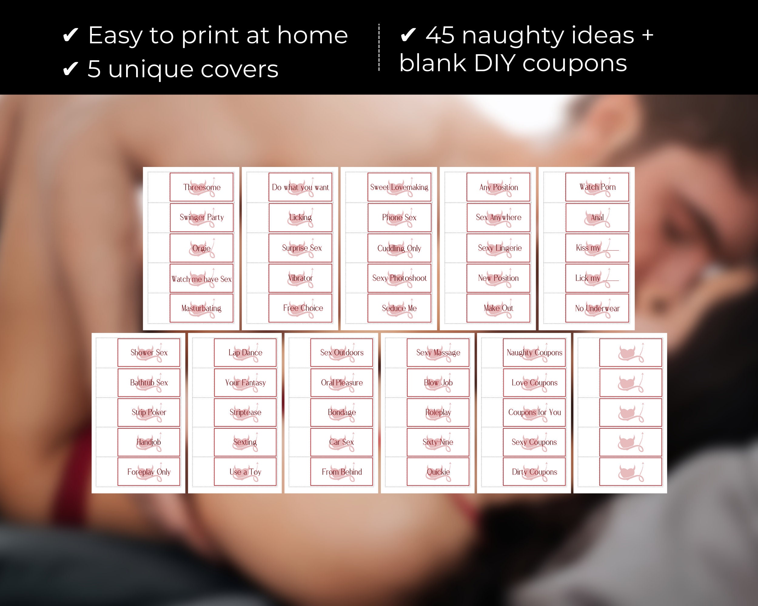 45 Reizgutscheine zum Ausdrucken Sexy Geschenk für Partner Bild