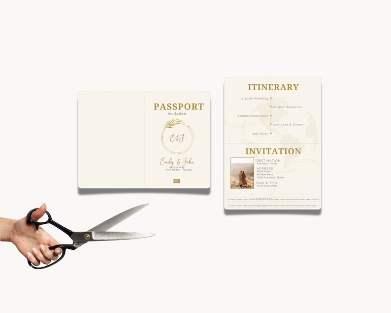 Image showing how a person can cut out the printed passport invitation.