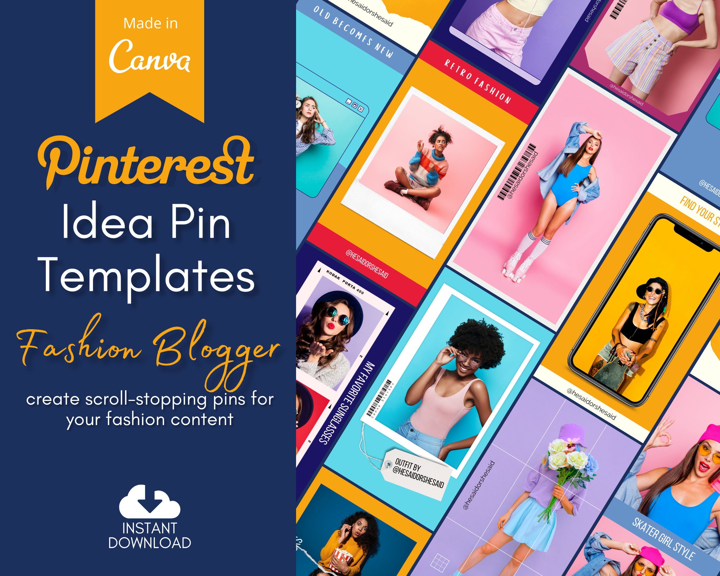 Pinterest Idea Pin Templates For Fashion Bloggers And Maximum Etsy