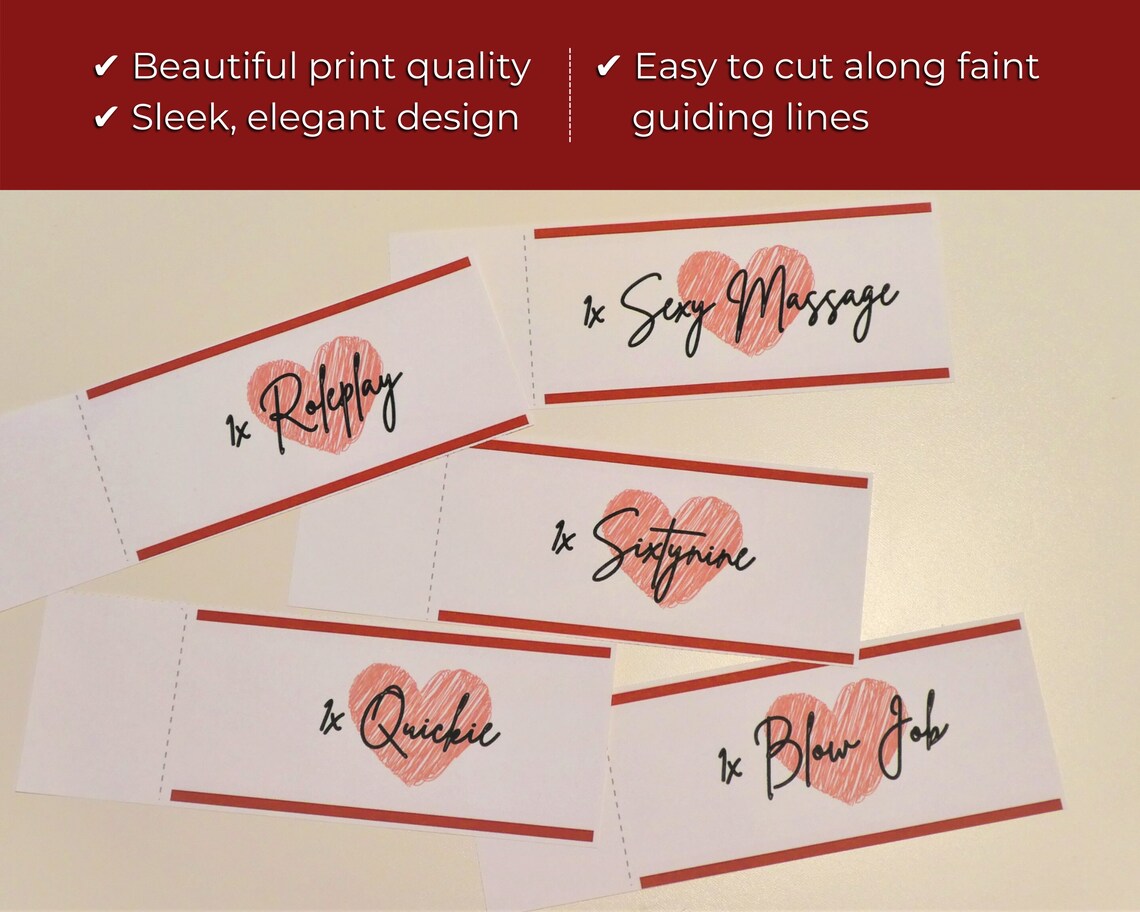 45 Sex Gutscheine zum Ausdrucken Sexy Geschenk für Partner | Etsy
