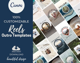 Instagram Reels Outro Templates with Beautiful Designs | Canva Templates | Instagram Templates | Reels Templates