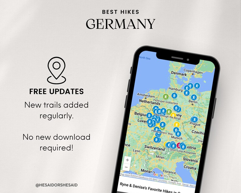 Free trail updates included with Google My Maps Best Hikes in Germany by He Said or She Said