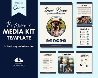 Professional Media Kit Template to land amazing Collaborations | Blogger & Instagram Influencer Brand Marketing Kit | Instant Download