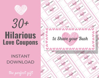 30+ Printable Funny Love Coupons | Gift for Him | Gift for Her | Girlfriend Coupons | Boyfriend Coupons | Instant Download