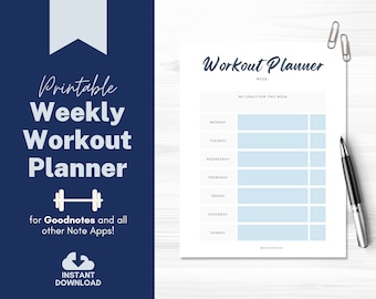 Printable Weekly Workout Planner for Goodnotes and all other Notes Apps | Instant Download