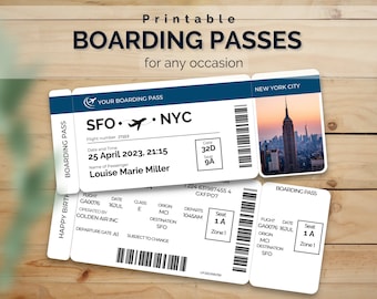 Boarding Pass Invitation Template | 100% Customizable Canva Template + Editable PDF | Personalized Invite | Instant Download