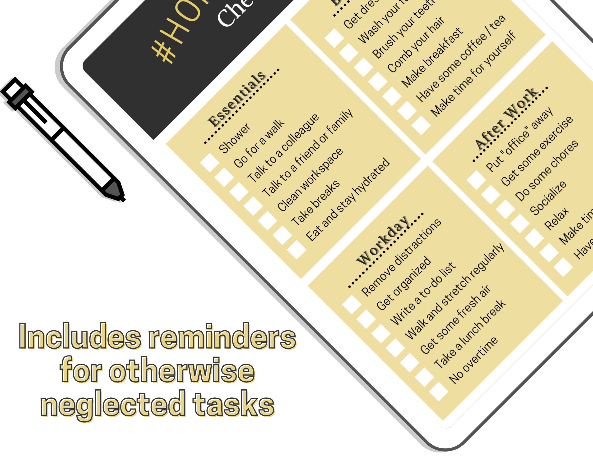 Digital Home Office Checklist for Goodnotes, Tablets or Printed Out