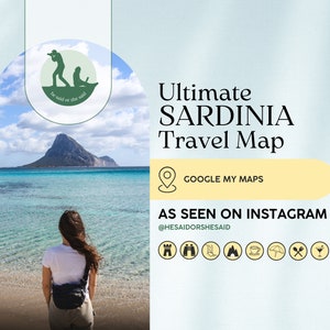 Google My Maps | Sardinien Italien Reisekarte | 80+ Beste Strände, Versteckte Edelsteine & Restaurants | Sardinien Reiseführer | Sofort Download