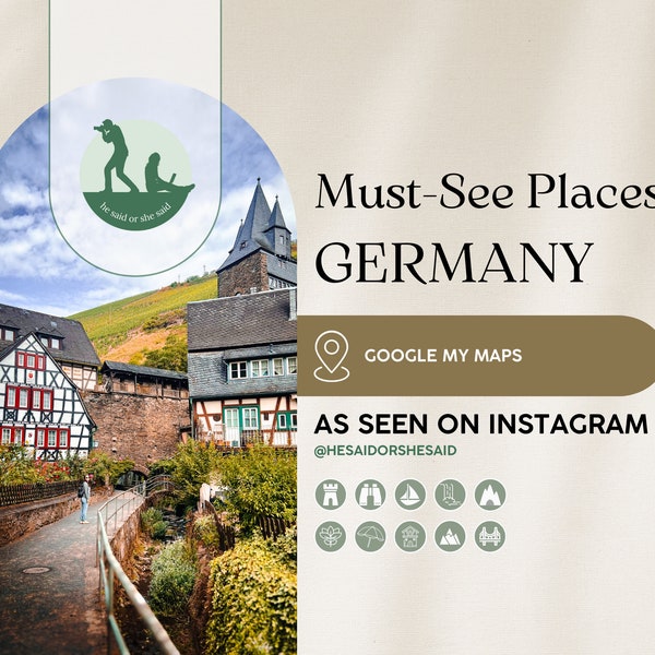 Google My Maps | Must-See Orte in Deutschland | 370+ Ziele | Beste Deutschland Wanderungen | Deutschland Reiseführer | Sofort Download