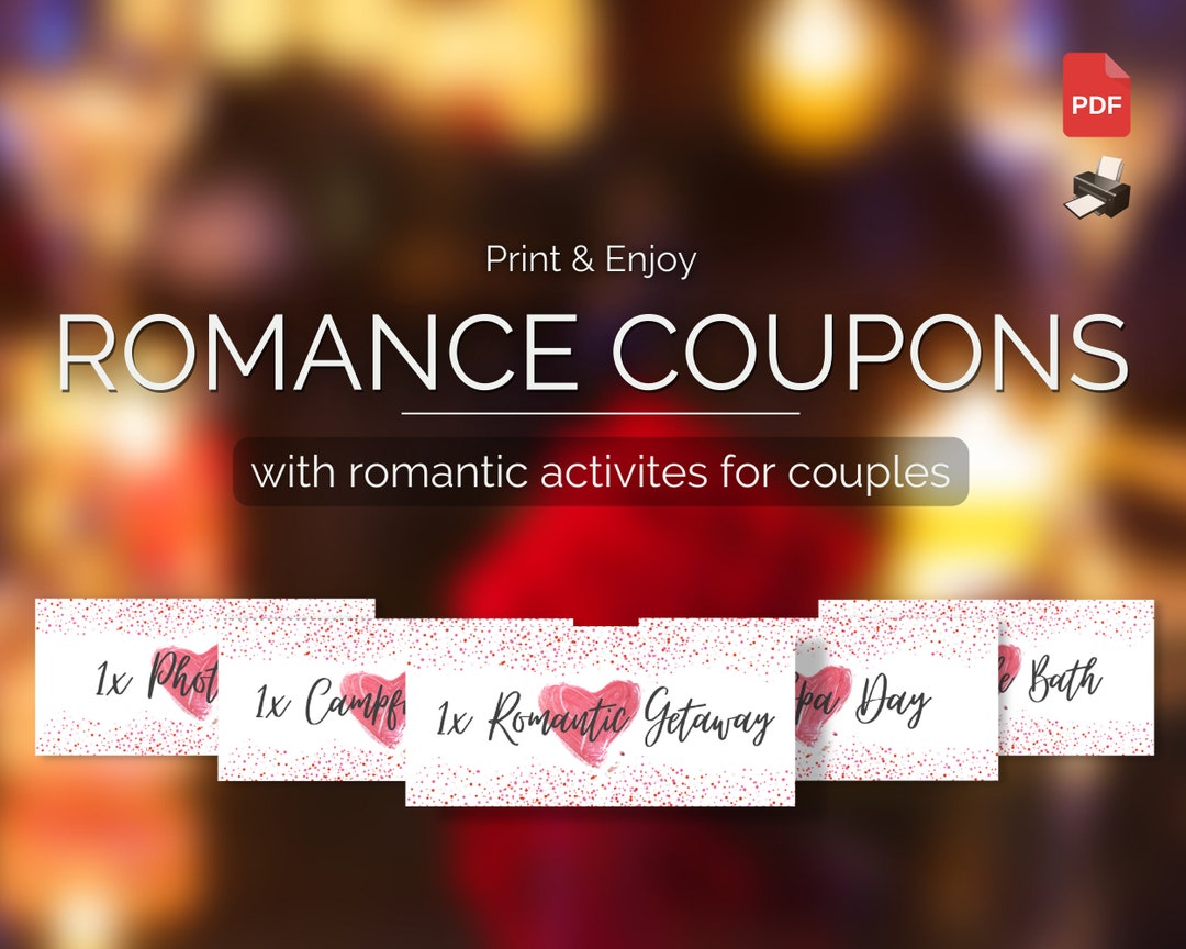 Printable Romance Coupons Romantic Gift for Him or Her Instant Download ...