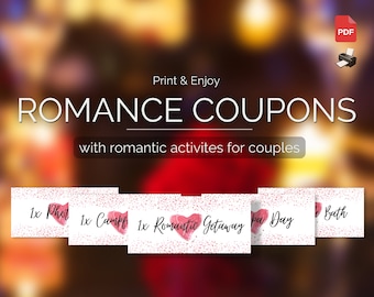 Printable Romance Coupons | Romantic Gift for Him or Her | Instant Download